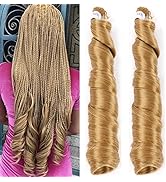 Mtmei hair French Curly Braiding Hair for Box Braids 8 Packs 24 Inch 100G/Pack Loose Wave Braidin...
