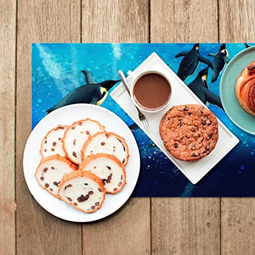 Set de table pingouin antidérapant résistant chaleur 30,5x45,7 cm lot de 6 table