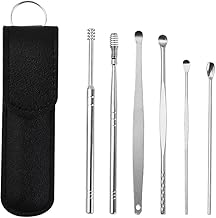 6-Piece Ear Wax Removal Tool Kit with Storage Box, Spring Ear Pick, Ear Curette Cleaner (Pocket Ear Wax Kit)