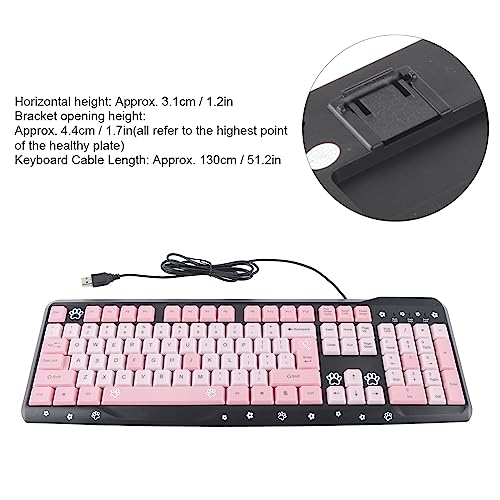 Clavier étable Luocute au design ultra fin bicolore noir rose avec inclinaison réglable
