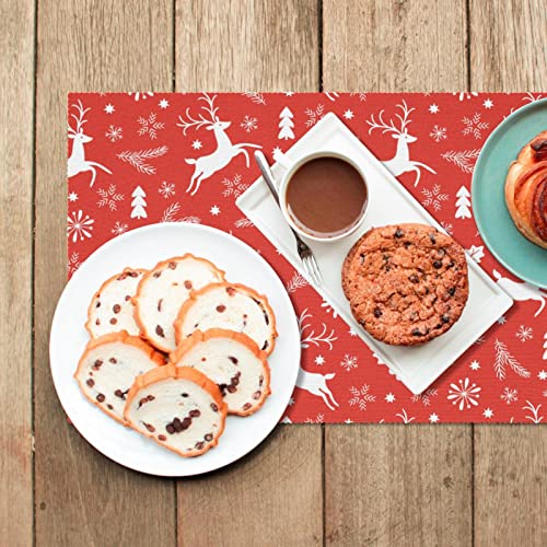 Sets de table de Noël pour tables à manger lot de 6 rouge déco festive - 7
