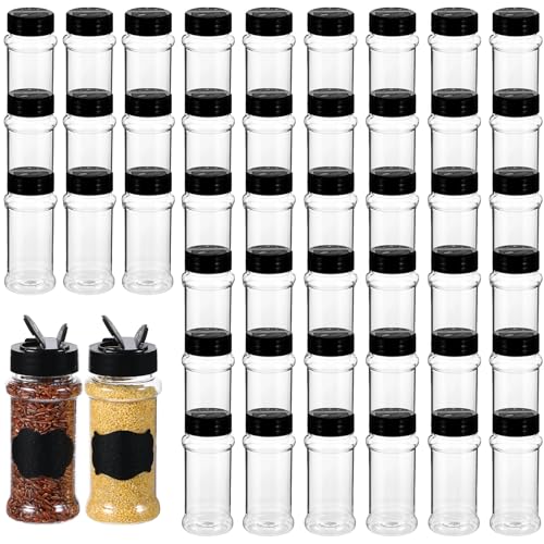 Wanmu 36Pcs Plastic Spice Jars with Shaker Lids, 3.4oz/100ml Clear Spice Bottles, Seasoning...