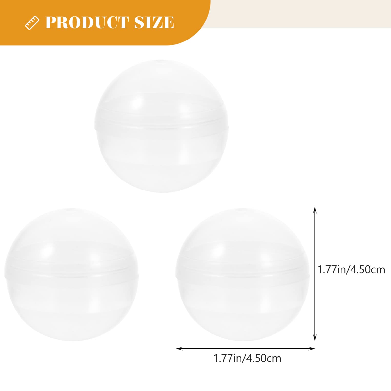 NUOBESTY 100Pcs Transparent Claw Machine Balls, 1.77 Inch Clear Plastic Capsules for Vending Machine Toys Prize Storage - Image 2