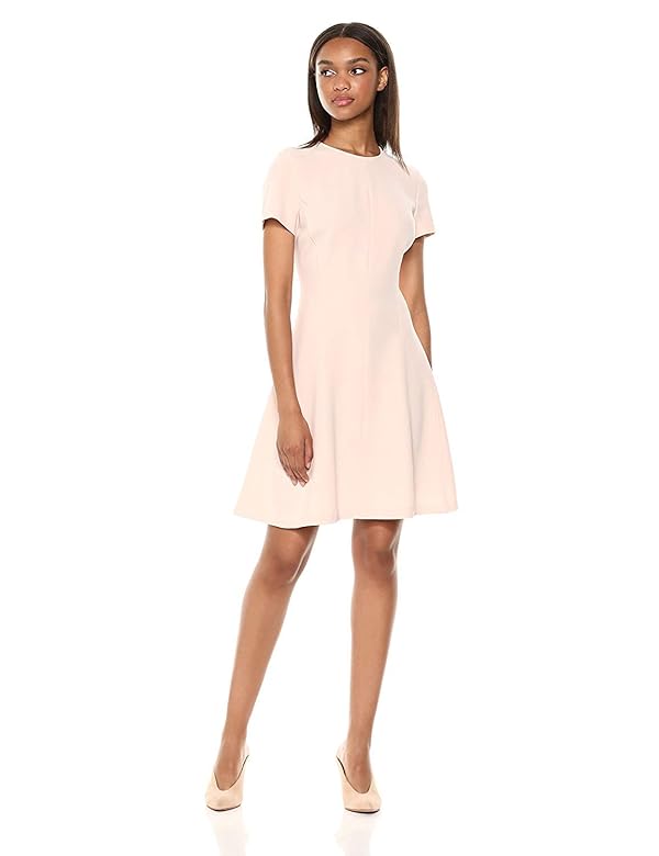 Theory Women's Short Sleeve Modern Seamed Shift Dress, Sheer Pink, 2 by Theory - Used condition - US$79.70