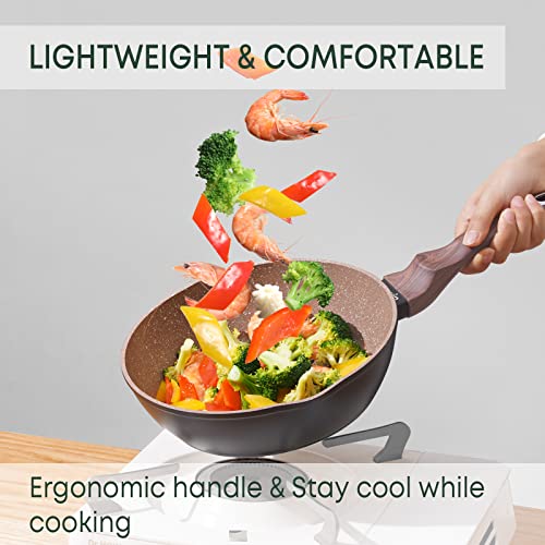 Ecowin Pots And Pans Set Nonstick 10 Pcs,Granite Coating Non Stick Cookware Sets, Pans And Utensils 10 Piece Set, Induction Conpatible Cooking,Dishwasher And Oven Safe,Kitchen Cookware Sets Pfoa Free #TOP2