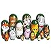Ulanik Juego de 3 lotes de 5 piezas de 10,5 cm de animales matrioska Edad 3 + Nesting Muñeca Rusa pintada a mano Matrioshka de madera para aprender preescolar