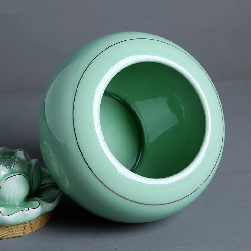 LYGSWDB Zuckerdose, Keramik-Teedosen-Abdeckung, Vorratstank, versiegeltes Glas, Teebox, Teebehälter, Schreibtisch-Organizer, dekoratives Glas, Bonbongläser, Teedose, Teedose (Farbe:, 12 x 13 cm, 01)