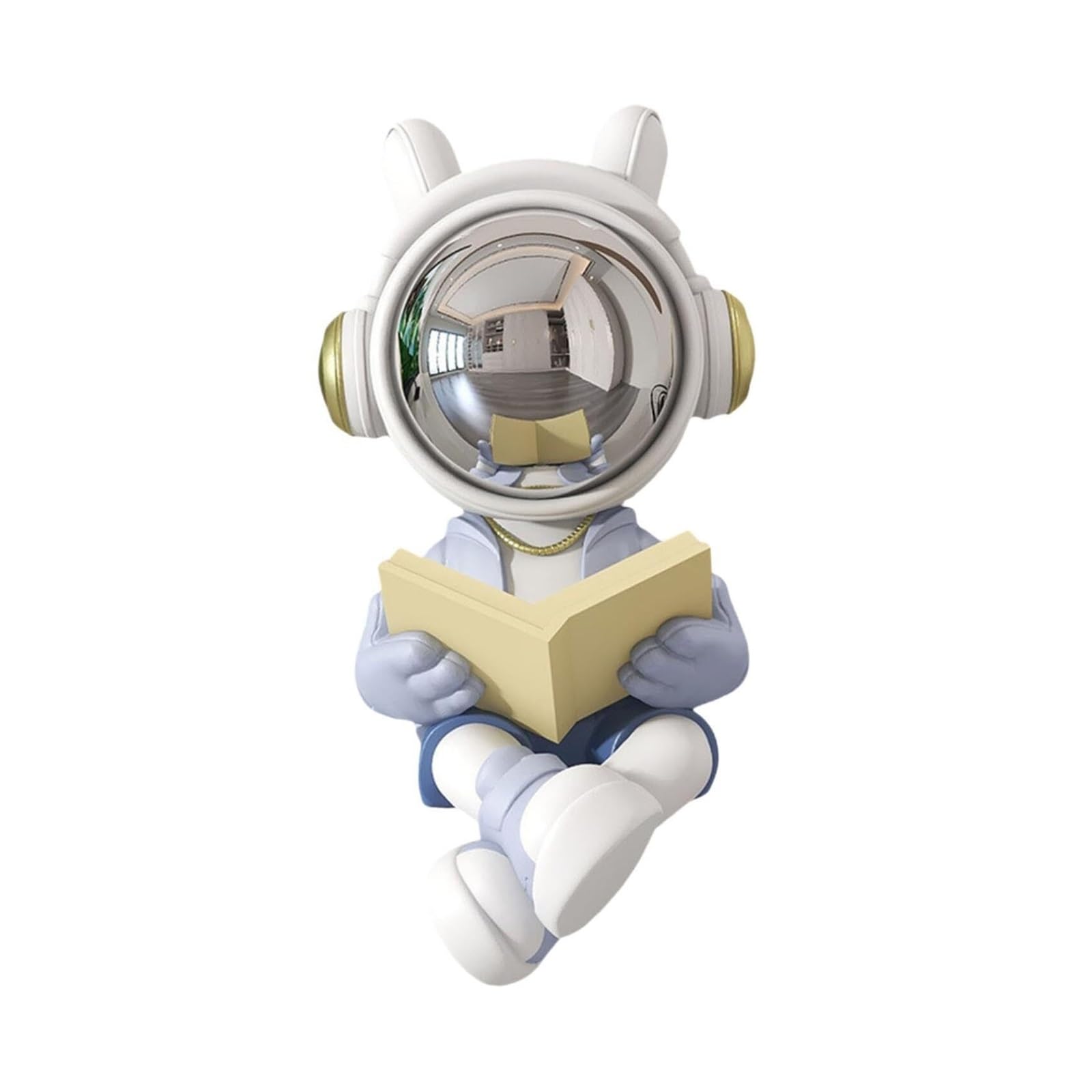 KUKUUU Desktop Astronaut Figurine Statue For Desk Bedroom Bookshelf Home Decor Gift(Reading)