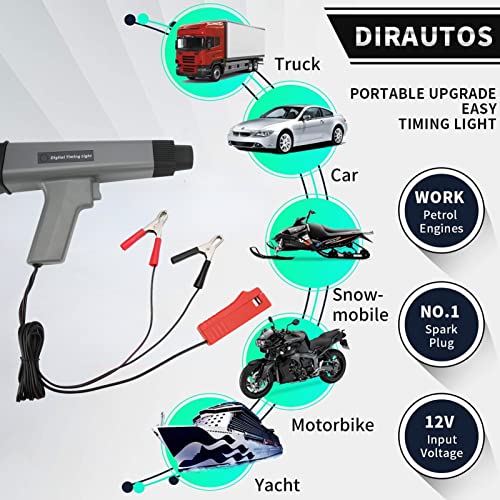 Diyeeni Engine Timing Light 12V Inductive Timing Light Gun Reverse Polarity Protection/Overload Protection For Car Motor Motorbike Vehicle Motorcycle Marine #TOP4