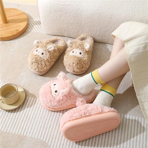 YILANLAN Animal Slippers for Women - Cute Sheep Cozy Winter Plush Soft Adult Home Cotton Slippers4