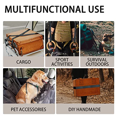 Image of Polyester Webbing Strap 16+Colors - 1 inch&1.5 inch&1.9 inch - 16.5 25 33 55 Yards Heavy Duty Webbing Roll, Flat Webbing Strap for Indoor&Outdoor Gear, Climbing, DIY Crafting, Repairing