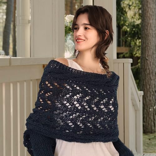 Knitted Cable Wrap for Women Multifunctional Scarf with Sleeves Crochet Sweater Scarf with Sleeves3