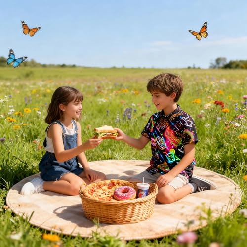 Image of uideazone Size 13 Size 14 Big Boys Funky Hawaiian Shirts 3D Neon Shirts Button Down Aloha Shirts Short Sleeve Unqiue Blouse Beach Style Summer Wear Tops 13-14 Years