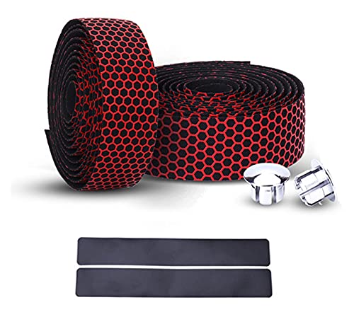 PLATT Road Bike Handlebar Tapes - Hexagon Non-Slip, Red