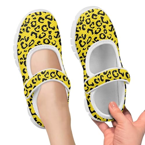 PinUp Angel Cute Leopard Walking Mary Jane Shoes for Girls Round Toe Dress Flat Adjustable Strap School Shoes4