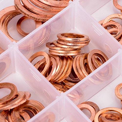 UKCOCO Rondelle piane di rame di 280PCS Sigillano