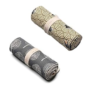 behone 2 stks Canvas Potlood Wrap Case (36 posities), warp Pencil case Groot, Canvas Potlood Wrap Kleurpotloden Houders…