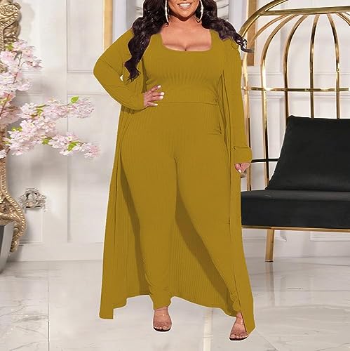 Image of Women's 2 Piece Outfits Set Ribbed Short Sleeve Casual Crop Top Wide Leg Pants Suit Set