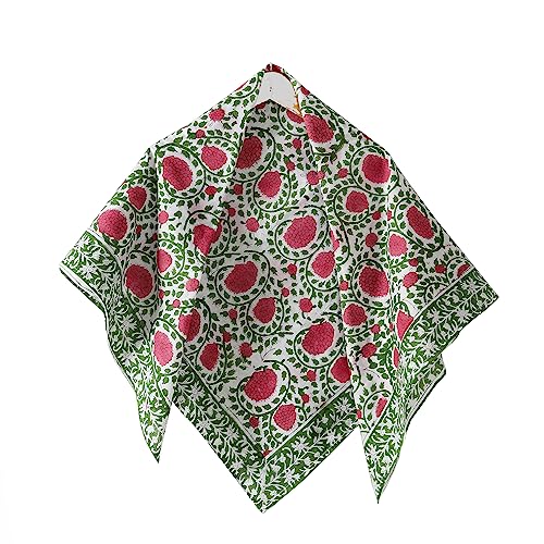 Image of Ravaiyaa - Attitude is everything Sanganer Hand Block Printed Scarves Pure Cotton Scarf Square Hijab Dupatta 40 inch X 40 inch Inch