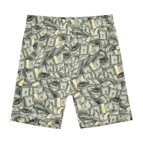 JHKKU Girls Money Dollar Shorts Cotton Cartwheel Bike Kids Biker Under Dress Dance Short Girl Clothes 5T