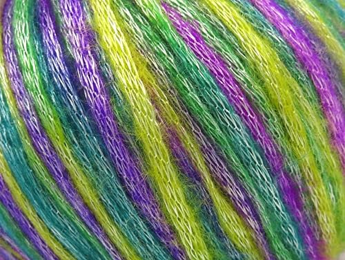 Image of Ice Yarn Picasso (3 Pack) Light Shinny Yarn Knitting Yarn Crochet Yarn for DIY Hand Knitting 44% Acrylic, 56% Polyester (3x1.76 Oz),(3x125 yds) (Deep Forest- Blue, Lilac, Green Shades)