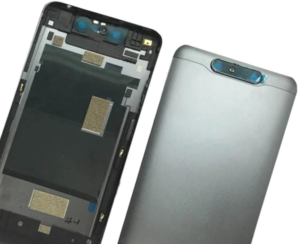 SHOWGOOD 5.2" for ZTE Blade V8 BV0800 Full Battery Cover Back Cover Door Housing Case with Camera Glass Power Side Button (Gray)