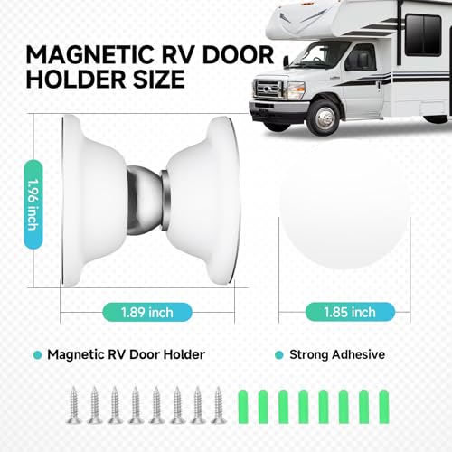 ESUDNT RV Magnetic Door Catch RV Door Holder Baggage Door Catch for Camper, Trailer, Motor Home, Boat Compartments, Cargo, RV Must Have Accessories (White, 2 Pack) by ESUDNT - Image 6