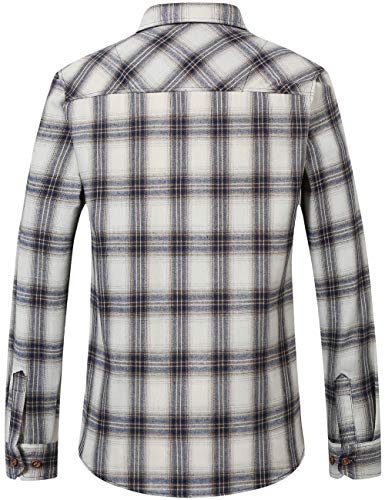 SSLR Flannel Shirt for Men, Long Sleeve Button Down Shirt Plaid Casual2