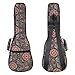 CLOUDMUSIC Ukulele Case Embroidered Floral Vintage Red Pattern 10mm Padded For Soprano