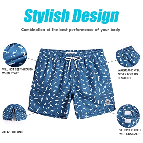 Image of maamgic Mens Slim Fit Swim Shorts Swim Trunks 7 inch Quick Dry Mens Bathing Suits with Mesh Lining