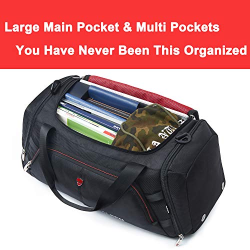 Alpen Swiss Cervino Duffel - Water Resistant Durable 1680D Carry On Travel Duffel Bag Gym Sports Bag with Shoes Compartment - 10.5 Gallons - 40 Liters - Black Exclusive