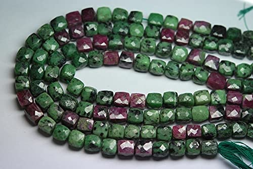 Ruby Zoisite Faceted 3D Box en fil de 8 pouces pour création de bijoux haut de gamme - 2