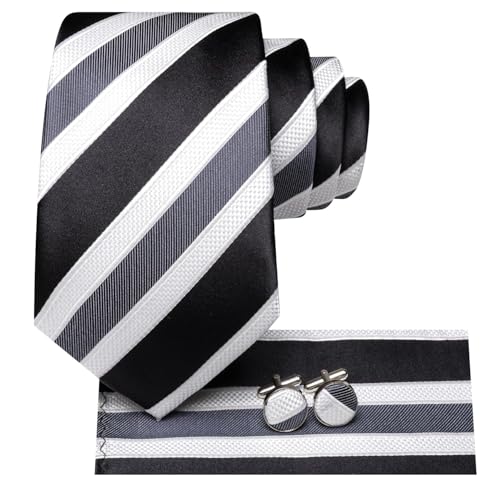 Image of Hi-Tie Men 63inches Tie Set Extra Long Necktie Paisley Tie Pocket Suqare Cufflinks Big and Tall Men Tie