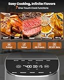 Nuwave Brio Plus Air Fryer 8 Qt, New & Improved, PFAS-FREE, 7 Digital One-Touch Cook Functions that AIR FRY, BAKE, ROAST, DEHYDRATE, TOAST, REHEAT, PREHEAT, 150 Presets, 50°F~400°F (Cool Gray)