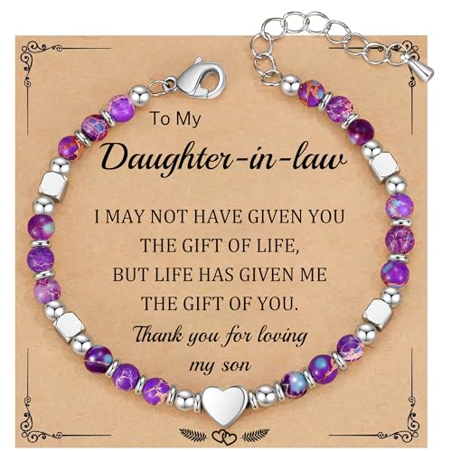 Christmas Gifts for Women, Stocking Stuffers for Teens Beaded Bracelets for Women Gifts for Mom Christmas Gift Mothers Day Gift for Grandma Daughter Bonus Mom Nature Stone Bead Bracelet Graduation Jewelry for Her 2026
