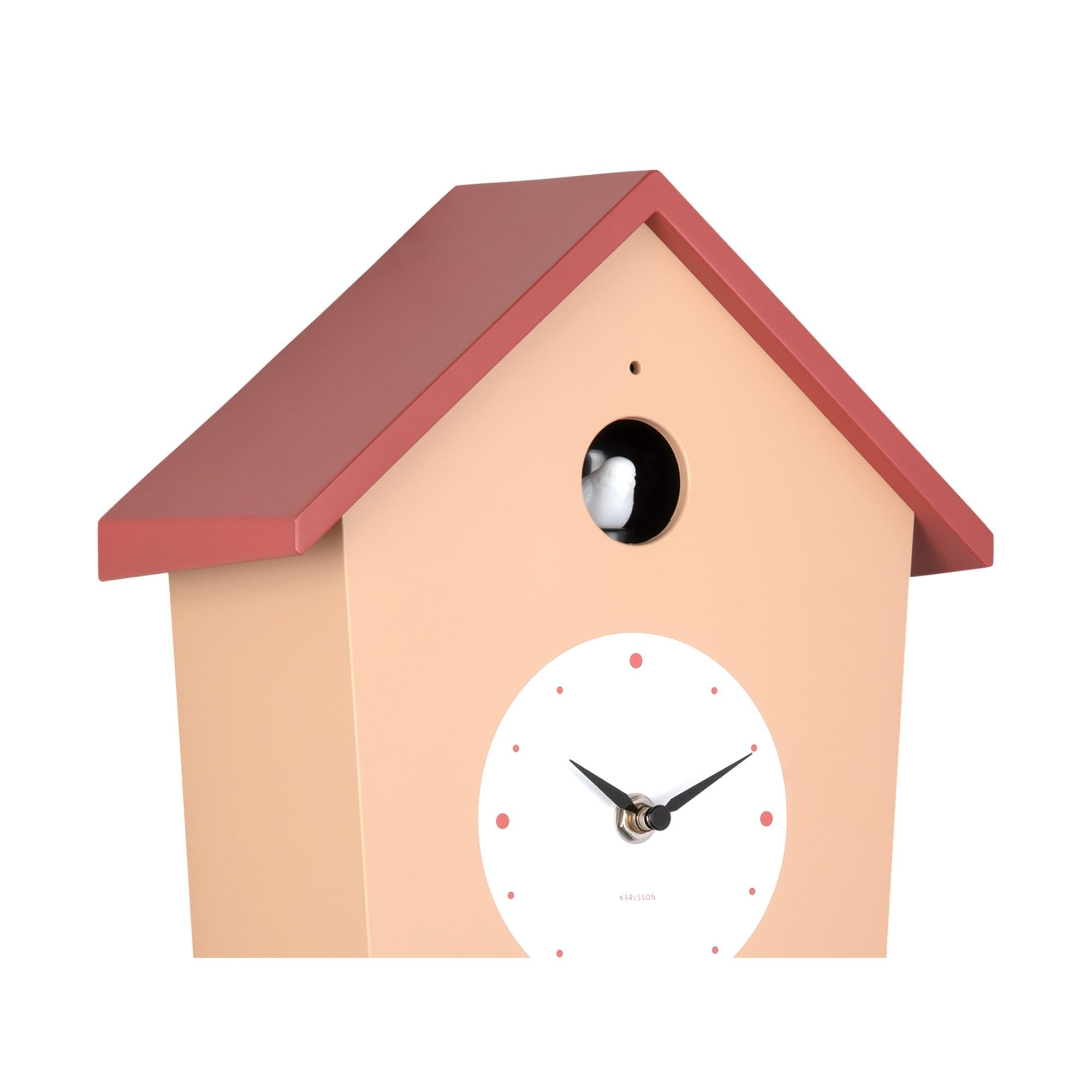 Karlsson Horloge murale Cuckoo Light - Marron doux - 23 x 10,5 x 26,4 cm | Rectangle - Polystyrène - Horloges pour Salon - Bureau - Chambre à coucher