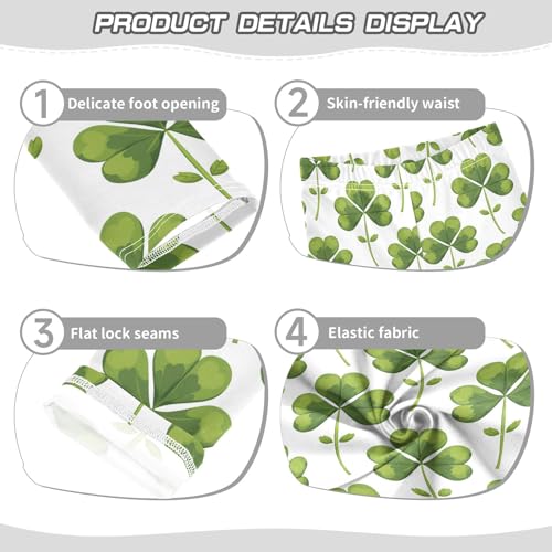 St. Patrick's Clover Green B Girls Leggings Athletic Pants Tights Stretch Bottom3