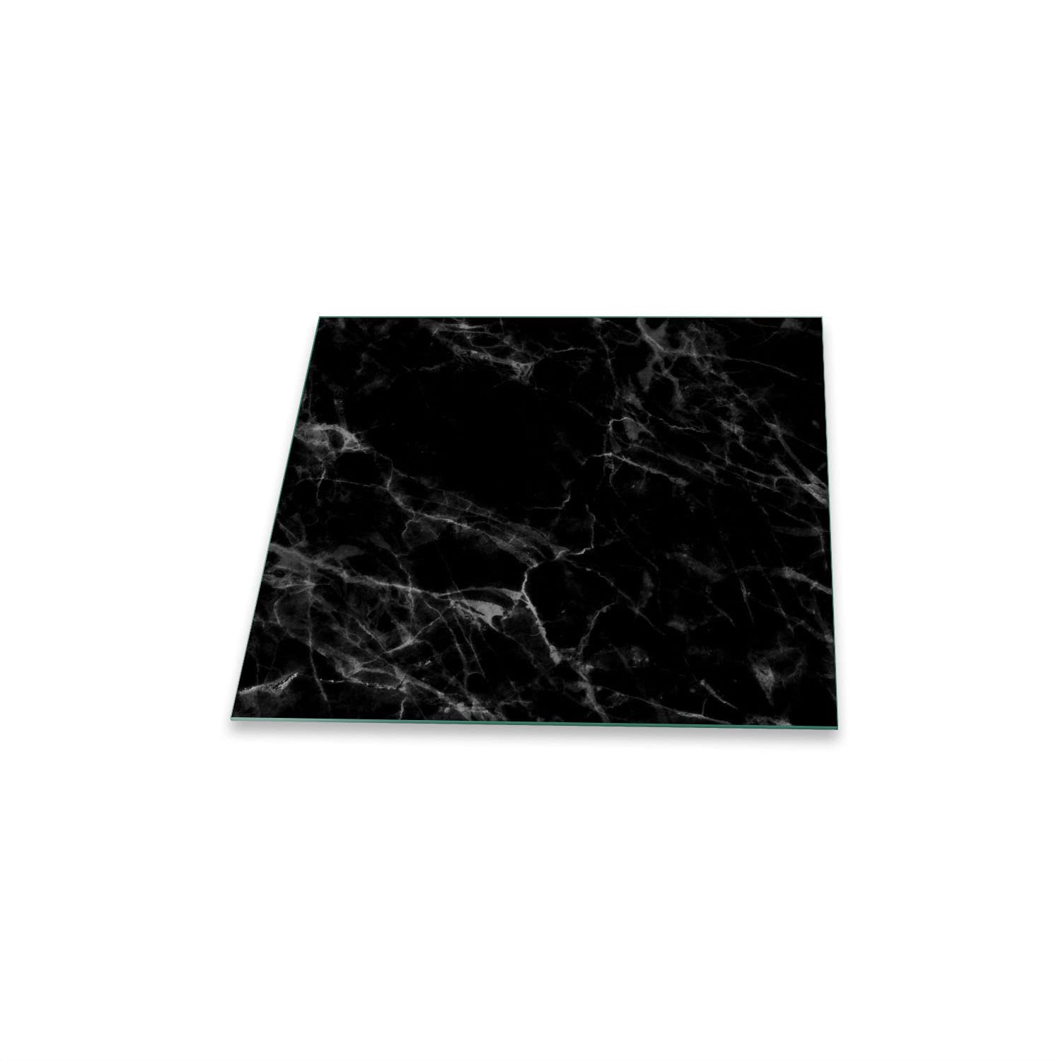 Herdabdeckplatte Abdeckung Ceranfeld Abdeckplatte Schneidebrett 1-Teilig 60x52 Marmor Schwarz- Weiss Spritzschutz Glasplatte Ceranfeldabdeckung Schutz Herdschutz Sicherheitsglas Glasschneidebrett