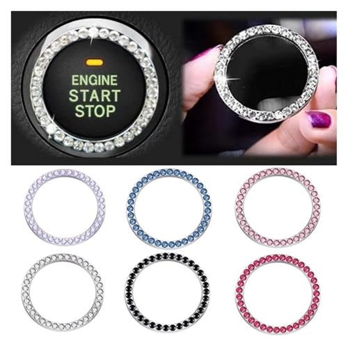 Bague bouton start de voiture strass bleu pour masquer usure - 3