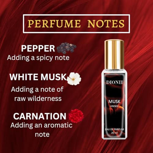 Image of Dionii MUSK Unisex Eau De Parfum Perfume | Long Lasting Musk Fragrance With Carnation & Pepper, 20 ML