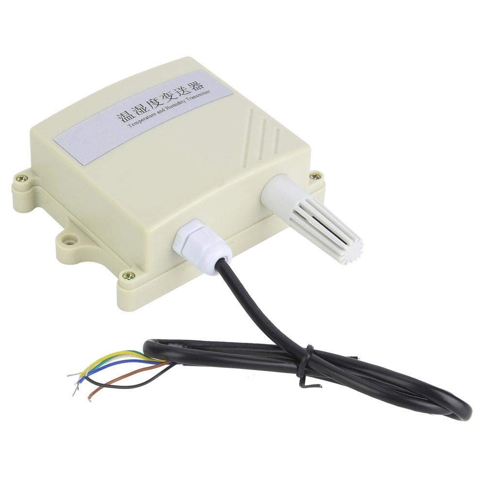 Sensor de Temperatura, 4-20mA Alta Precisión IP65 Impermeable Montado en la Pared Colector de Temperatura y Humedad Transmisor/Sensor Higrómetro Termómetro Prueba Humedad Ambiental para Invernaderos