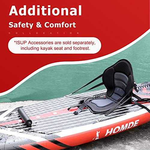 Homde Upgrade Version Inflatable Stand Up Paddle Board (6 Inches Thick) with SUP Accessories & Carry Bag | Bottom Fin for Paddling, Surf Control, Non-Slip Deck, Adjustable Paddle and Hand Pump