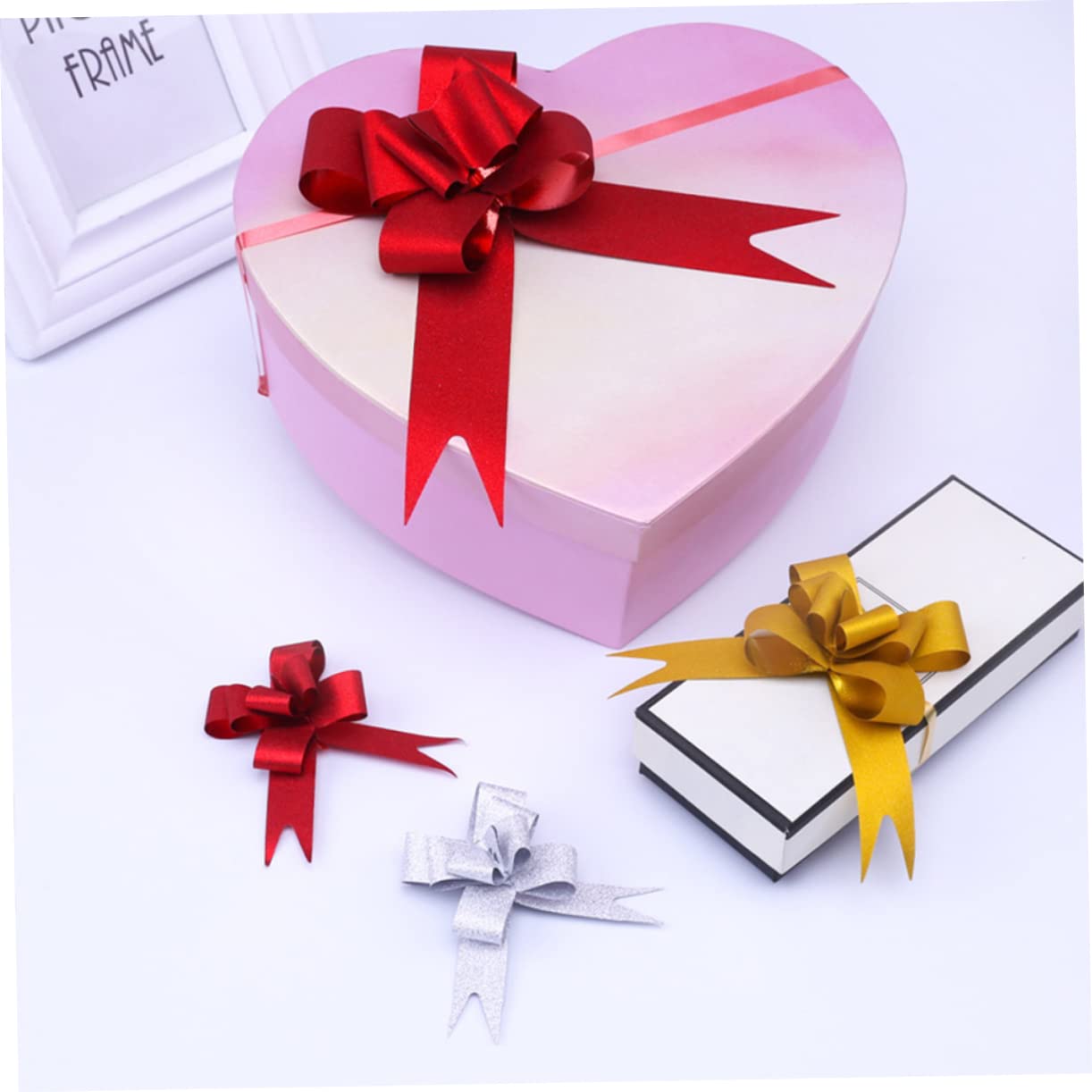 SOLUSTRE 60stücke Zierte Schleifen Mit Schneeflocken-muster Rote Geschenkband-schleifen Für Weihnachten Und Hochzeiten Dekorative Zugschleifen Für Festlichkeiten Und
