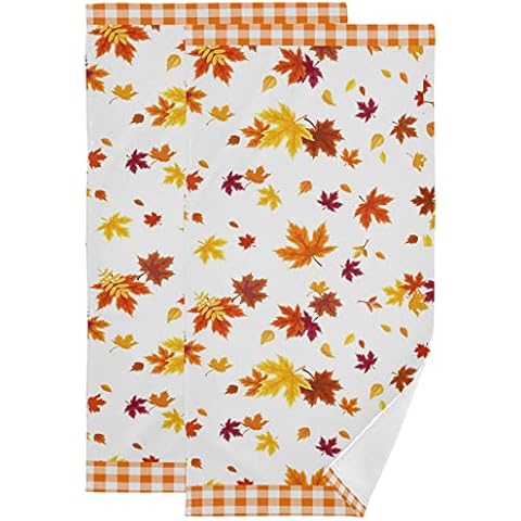 Autumn Maple Leaves Hand Towels Set of 2 Cover