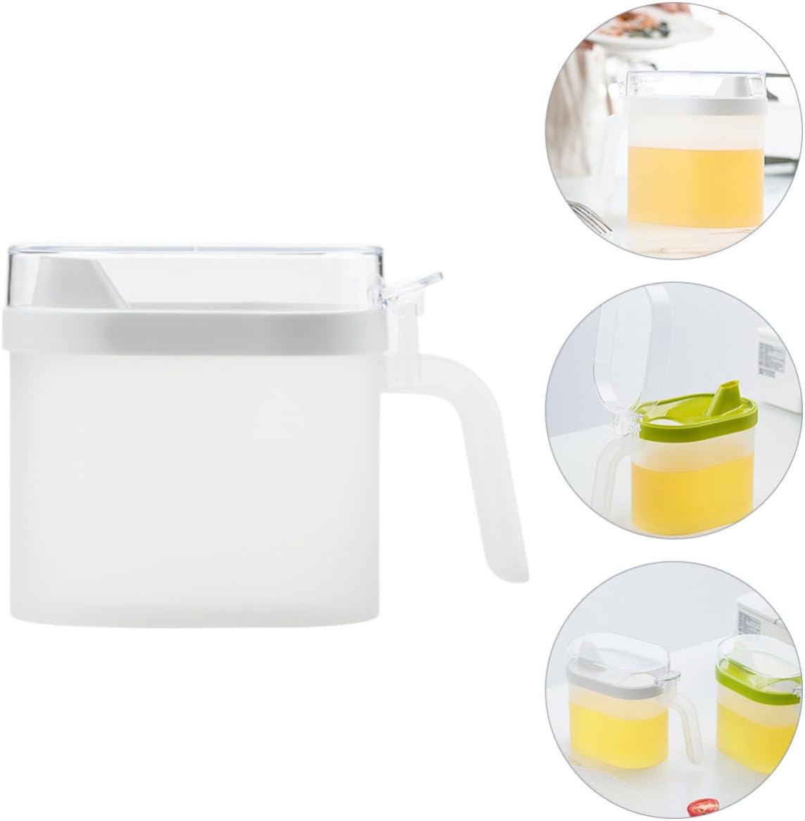 jojofuny Plastic Oil Bottle with Handle, Kitchen Dispenser for Condiments