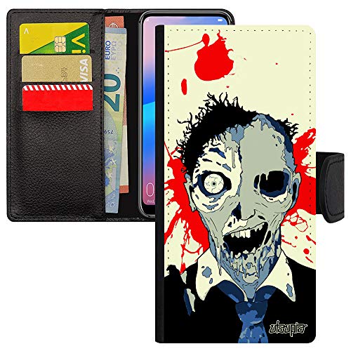 Coque zombie Redmi Note 9s avec portefeuille antichoc en cuir