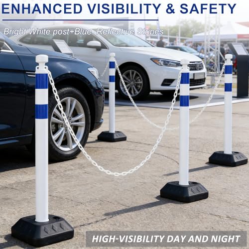 Image of OrangeStar 6 Pack Traffic Delineator Posts, 40 inchCrowd Control Stanchions
