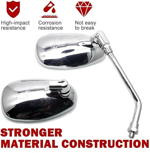 Miniatura 3 de MZS Cruiser - Espejos retrovisores cromados para motocicleta, retrovisor, ajustable, compatible con Fury Interstate Magna Nighthawk Rebel 250 300
