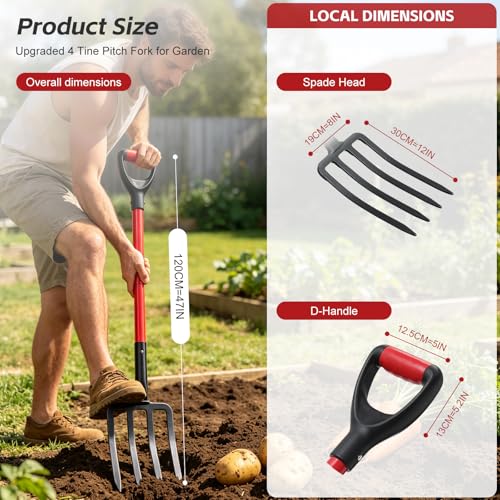 Horquilla de jardín 47 pulg diseño una pieza miniatura 4