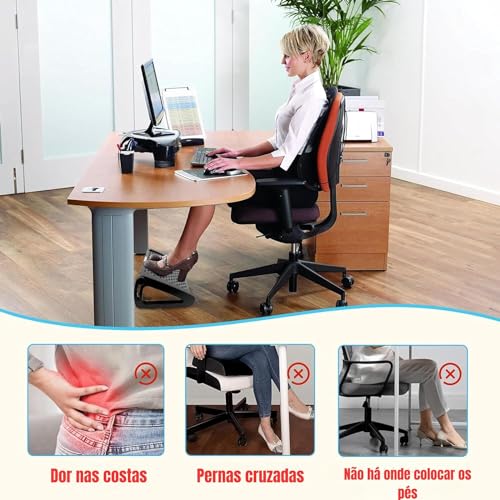 Apoio Ergonômico para Pés com Massageador Relaxante